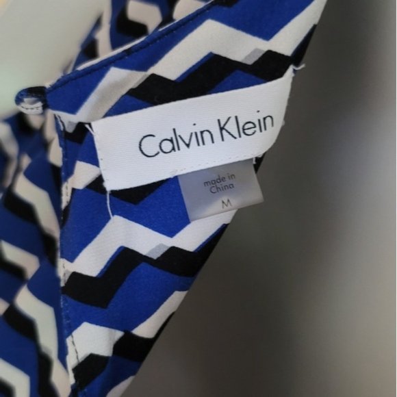 Calvin Klein Sleeveless Top Black Navy White Gray P2P 18 L 17 - Picture 5 of 6